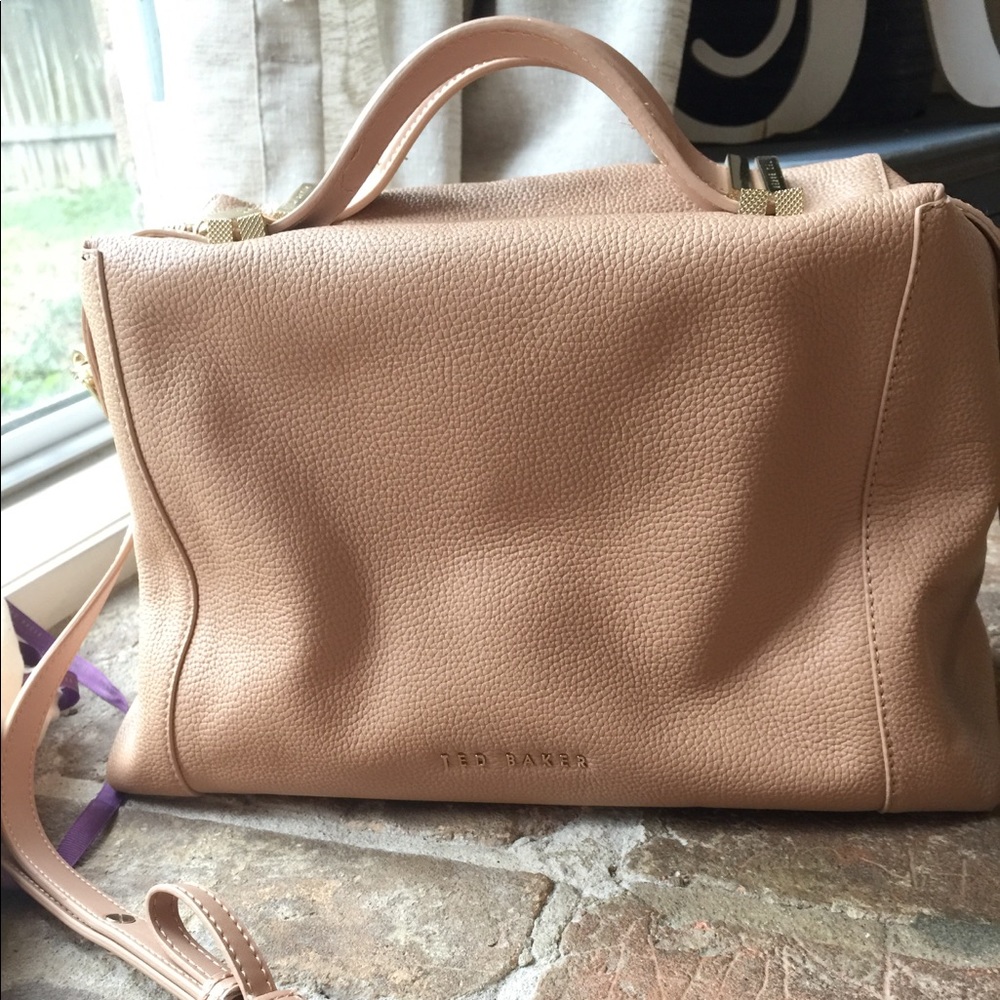 NWT Ted Baker Albee Pop Handle tan bag